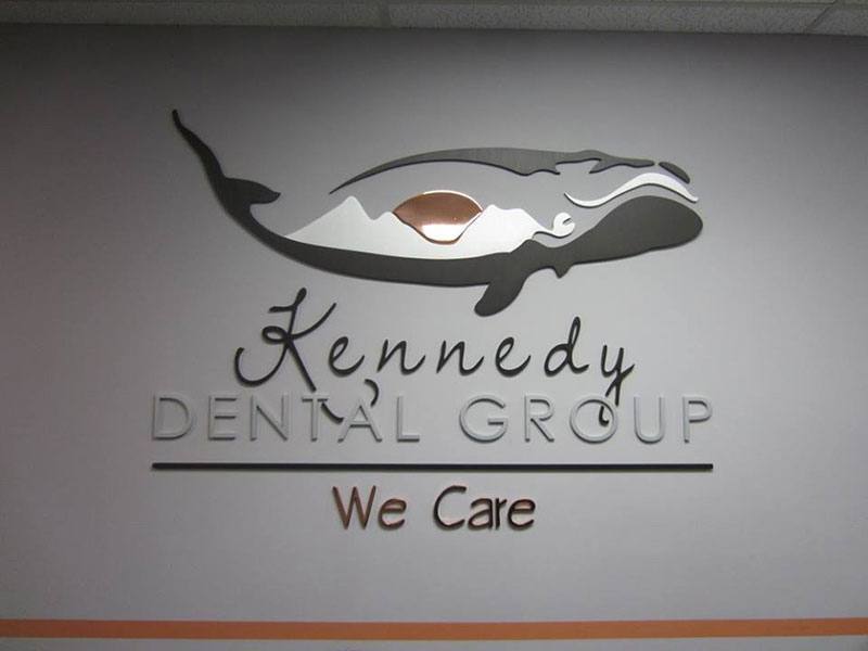 Kennedy Dental Group logo in the office